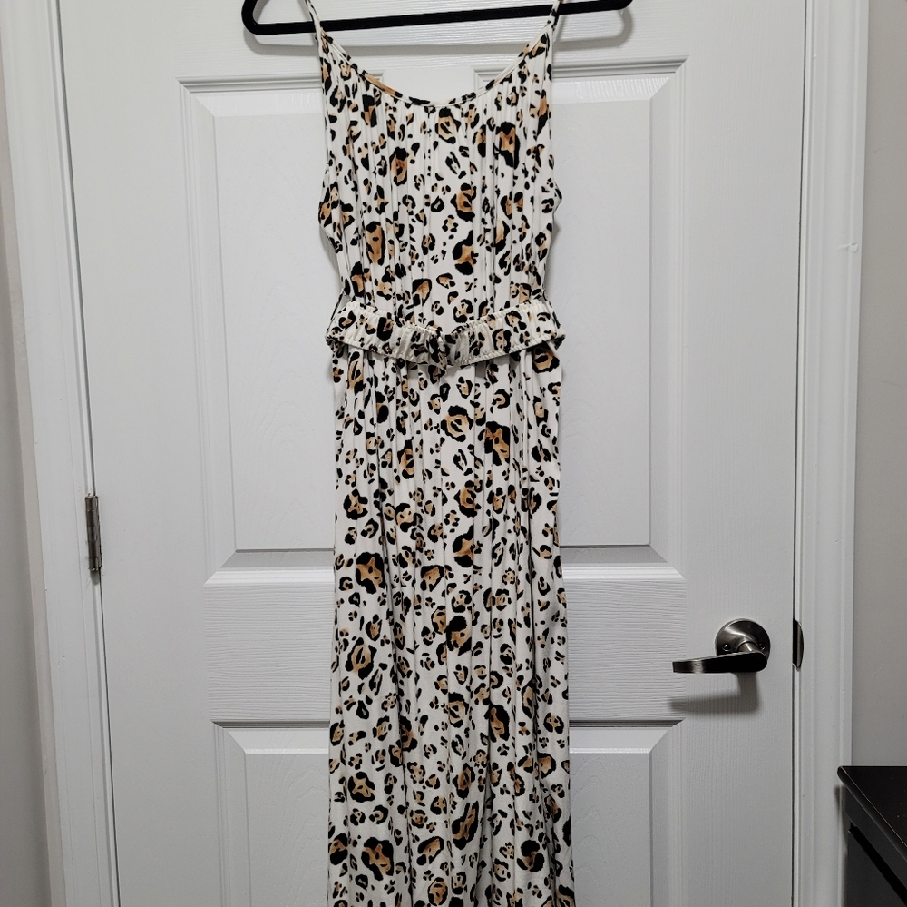 Corey Lynn Calter Arabella Midi Sundress Leopard Print Sleeveless Spaghetti Stra - Picture 7 of 10